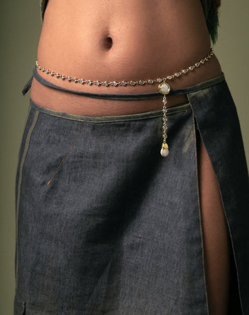 Teardrop Pearl Rosary Belly Chain