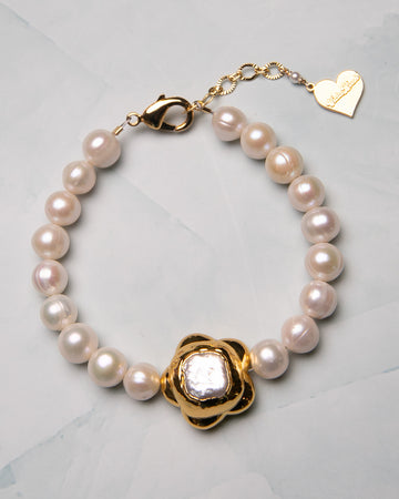 Pearl Flower Girl Bracelet