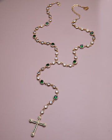 Green Goddess Budded Cross Rosary