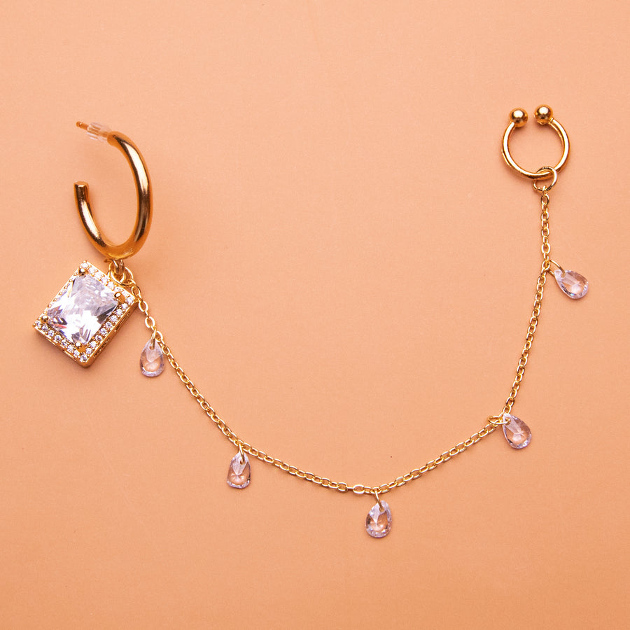 Dainty Crystal Drop Nose Chain