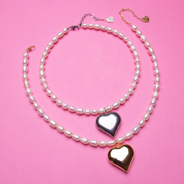 Juicy Heart Pearl Necklace