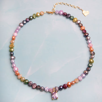 Multicolor Pearl Purple Hustler Necklace