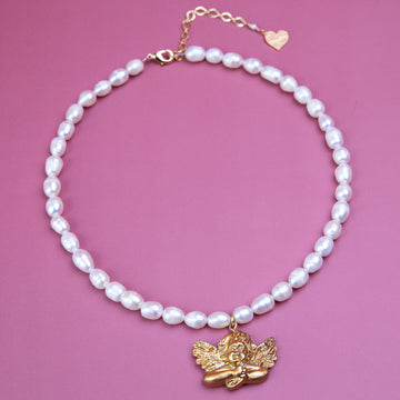 Pearl Angel Baby Necklace