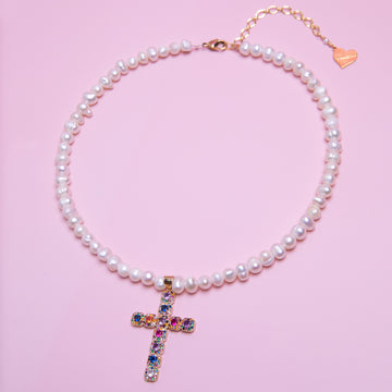 Pearl Fantasy Cross Necklace
