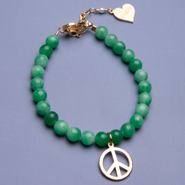 Jade Peace Sign Bracelet