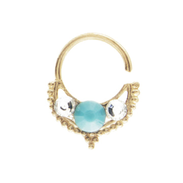Turquoise and Clear Jewel Freya Ring