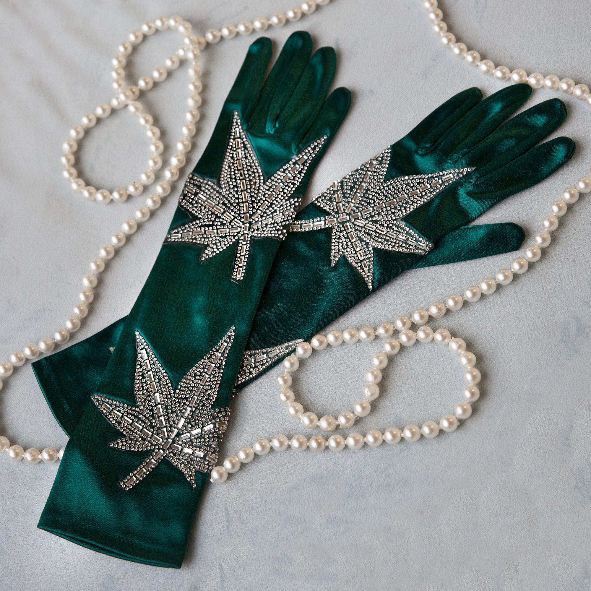 Mary Jane Smoking Gloves Burgundy
