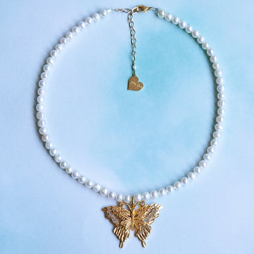Pearl Mariposa Necklace