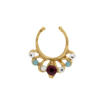 Jeweled Garnet, Clear, and Turquoise Europa Clip