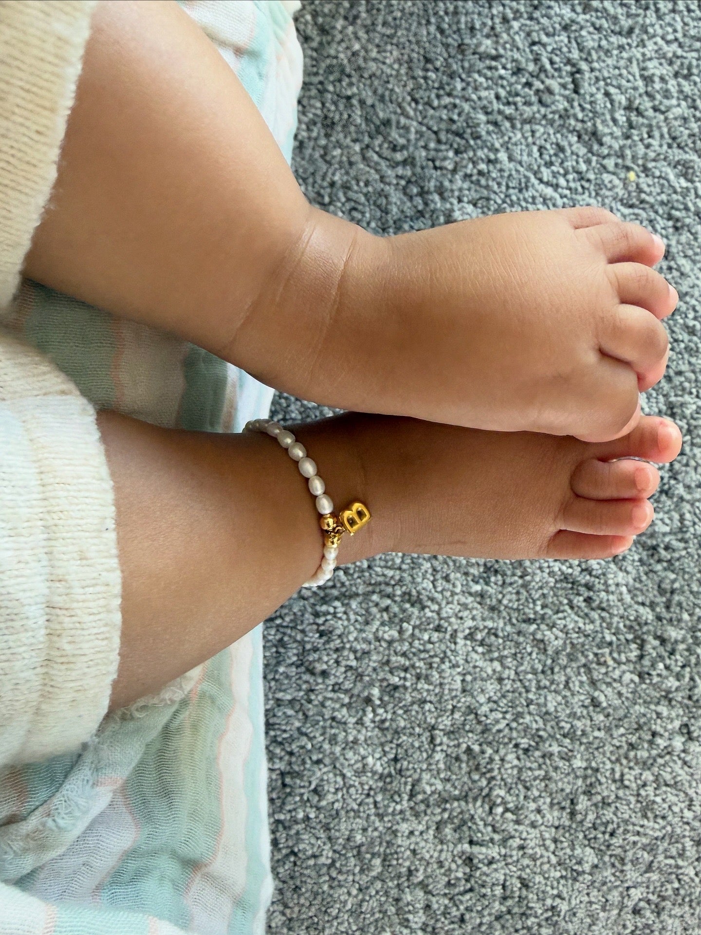 Pearl Baby Initial Anklet