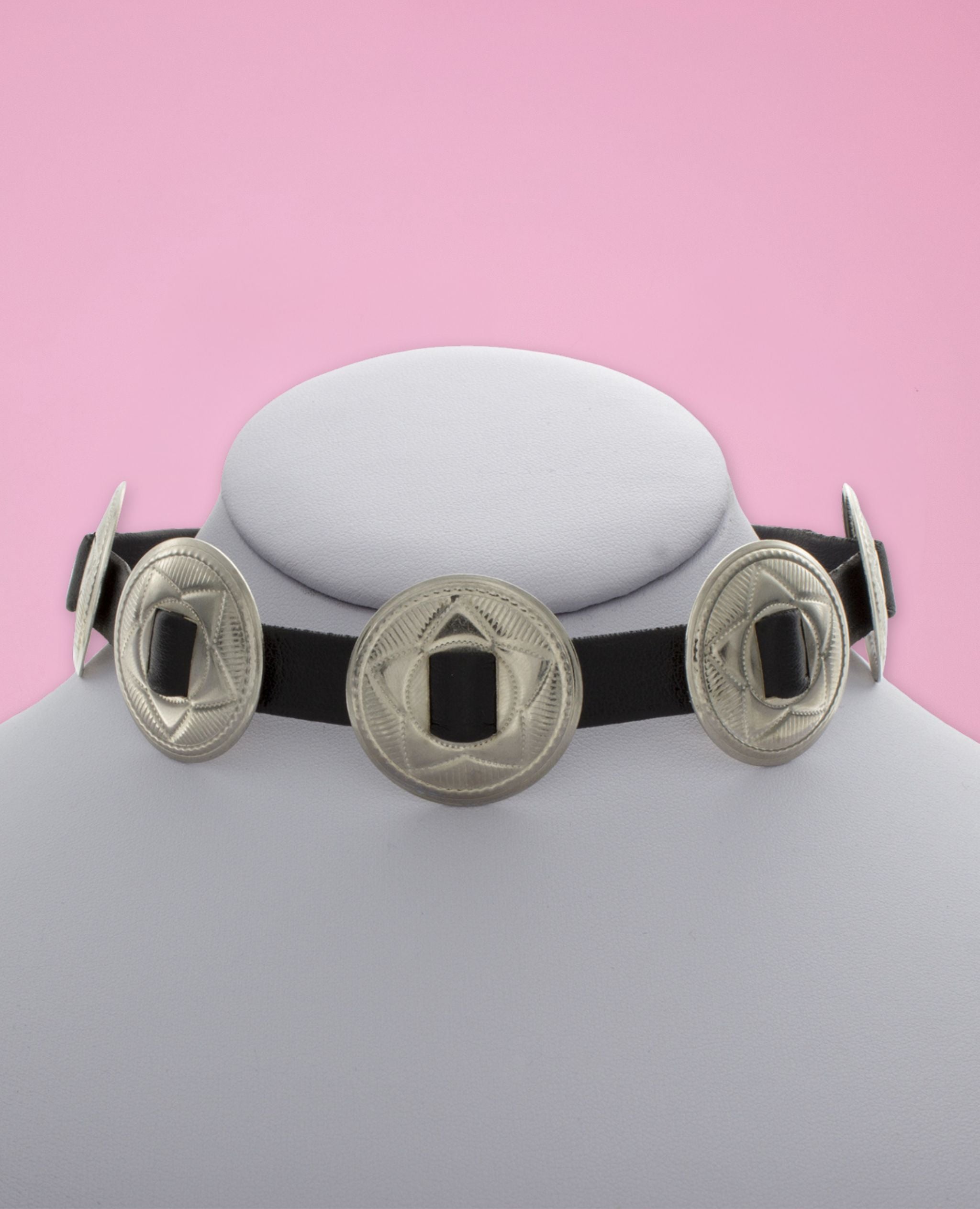 Leather Concho Choker