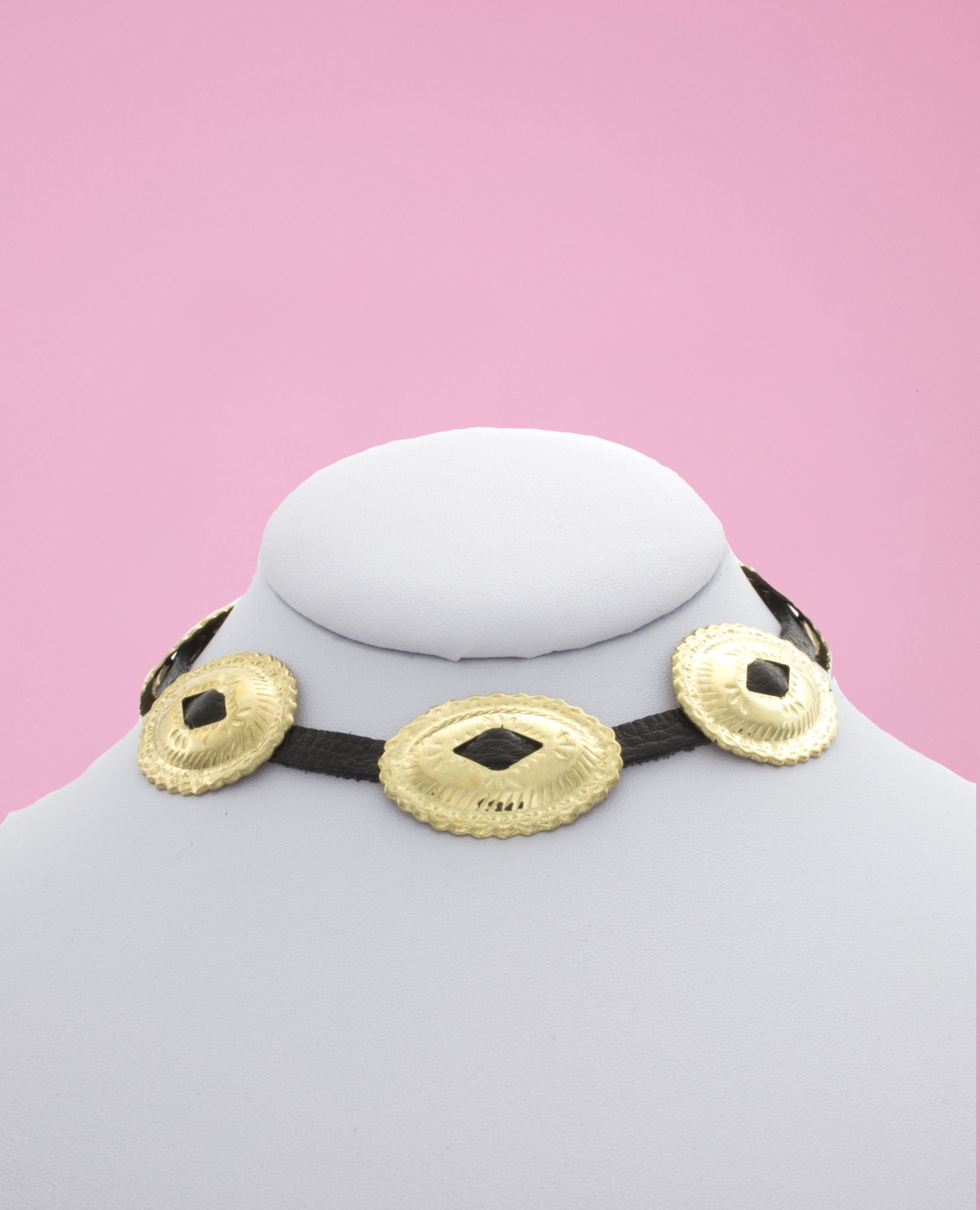 Gold Oval Mini Concho Choker