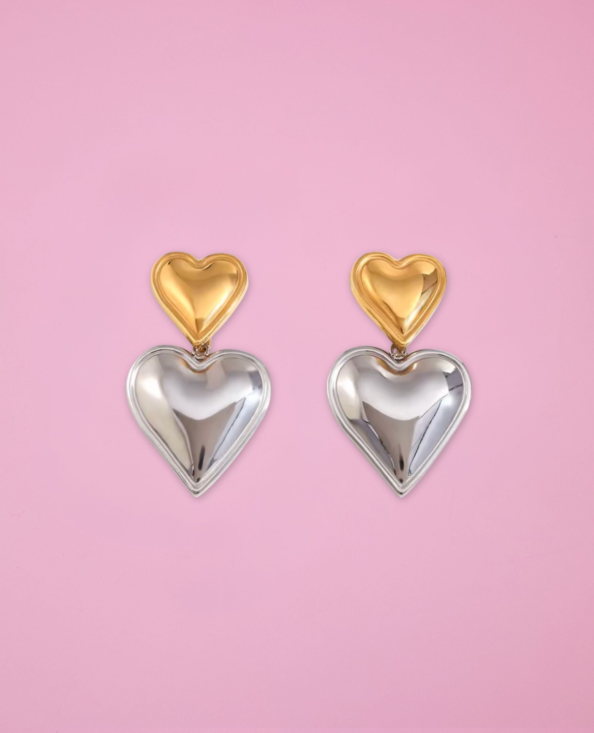 Duotone Heart Earrings
