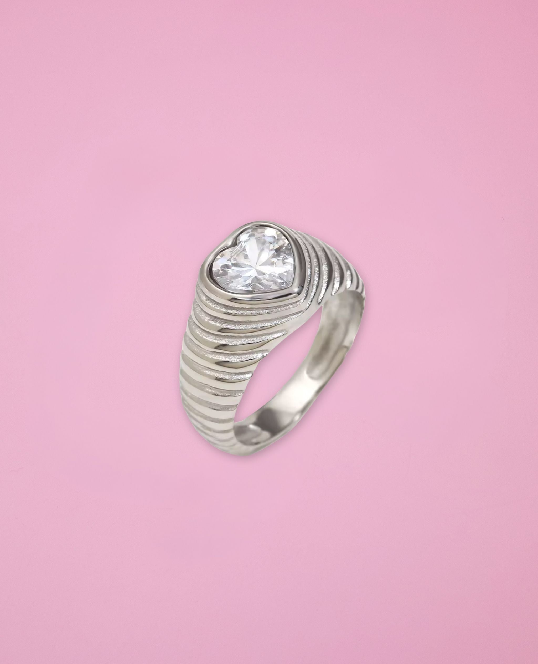 Crystal Heart Ring