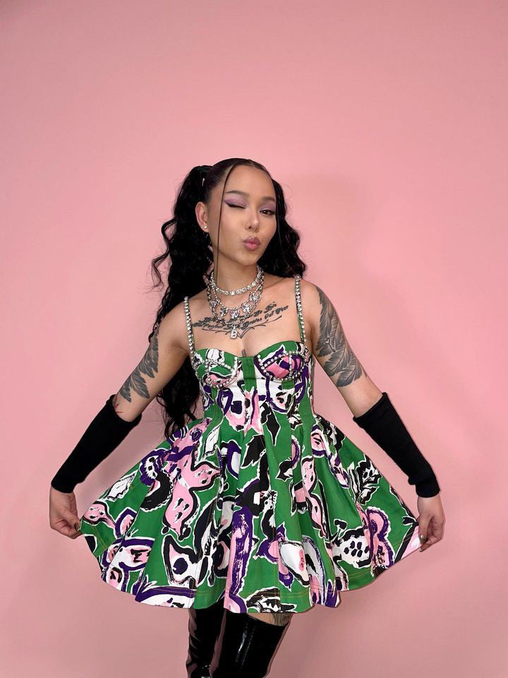 Crystal Bow Ball Chain Necklace