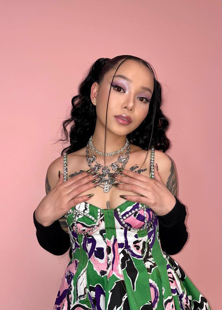 Crystal Bow Ball Chain Necklace