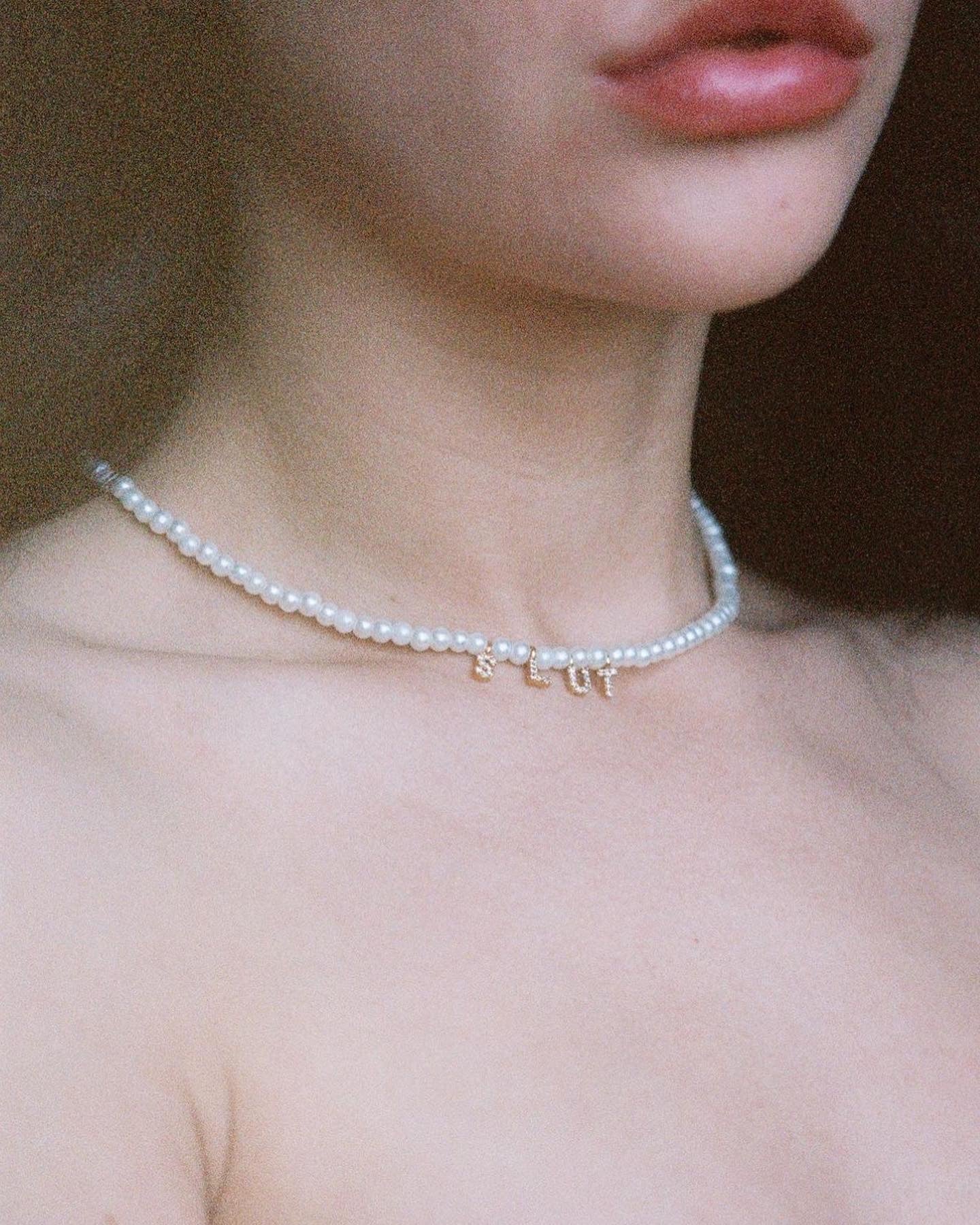 Pearl Custom Word Choker