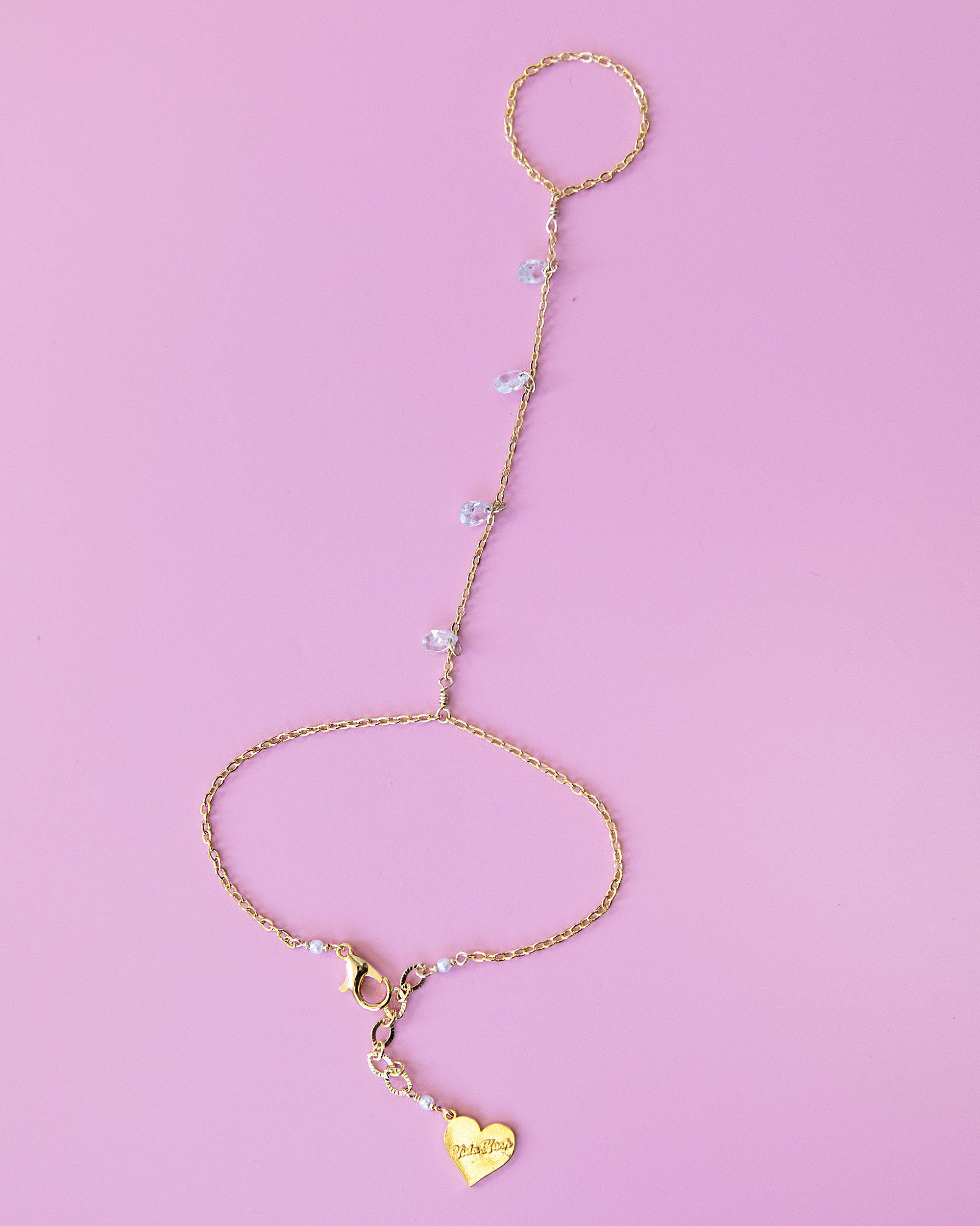 Dainty Crystal Drop Handchain