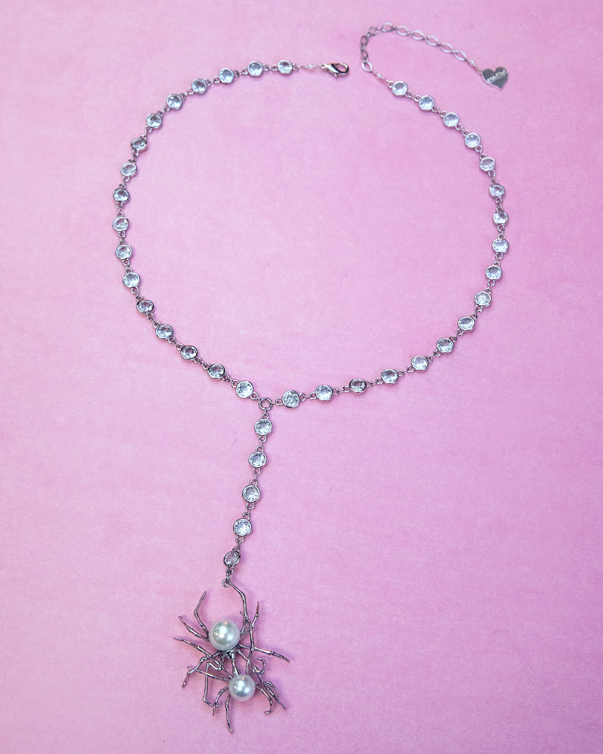 Kissing Spider Cubic Y Necklace