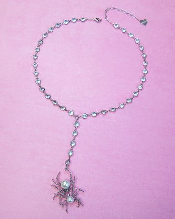 Kissing Spider Cubic Y Necklace
