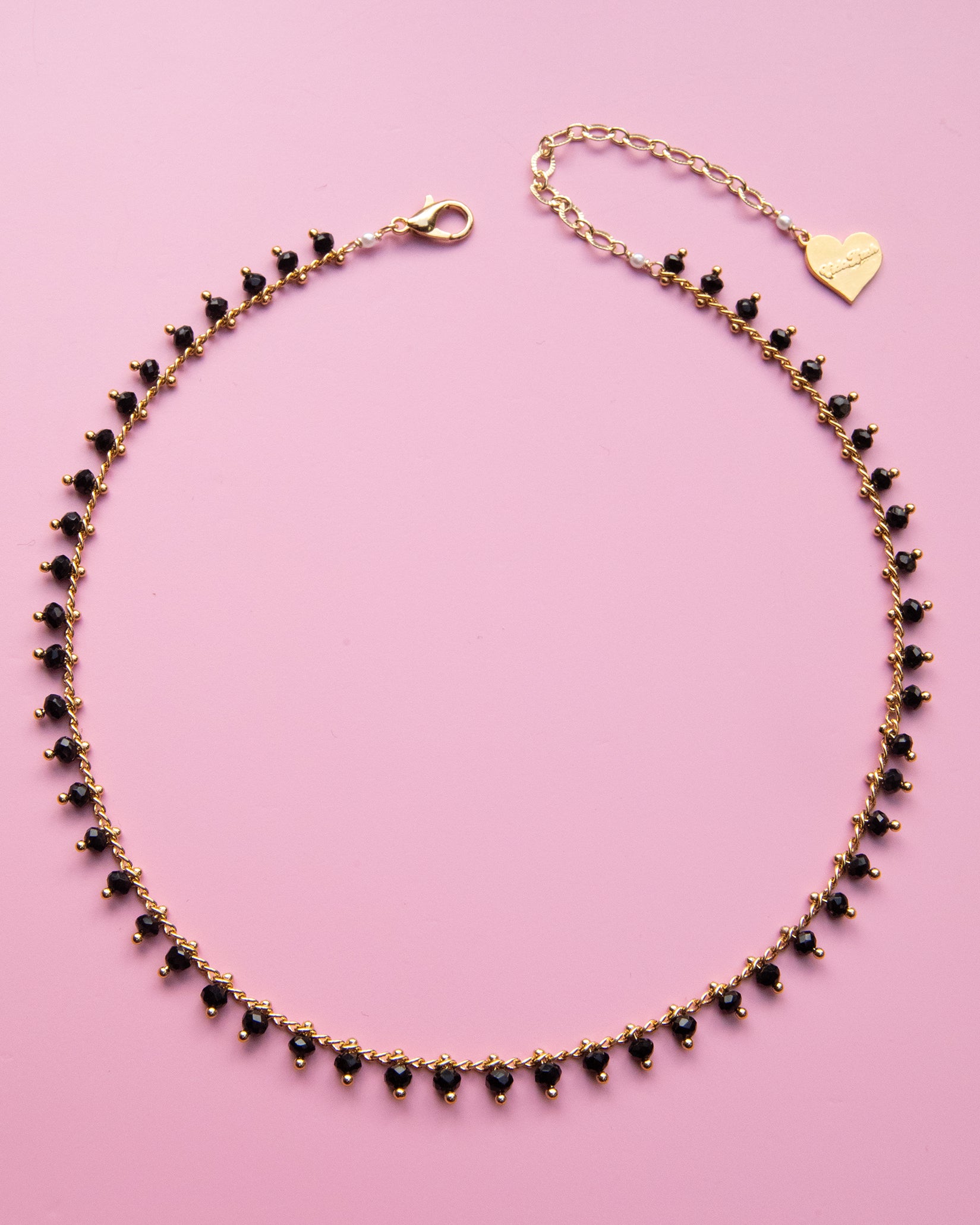 Black Bead Cluster Choker