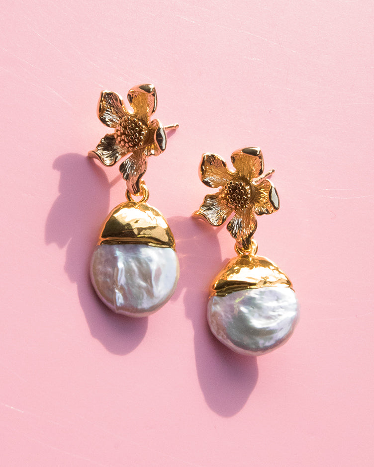 Pearl Flower Earrings