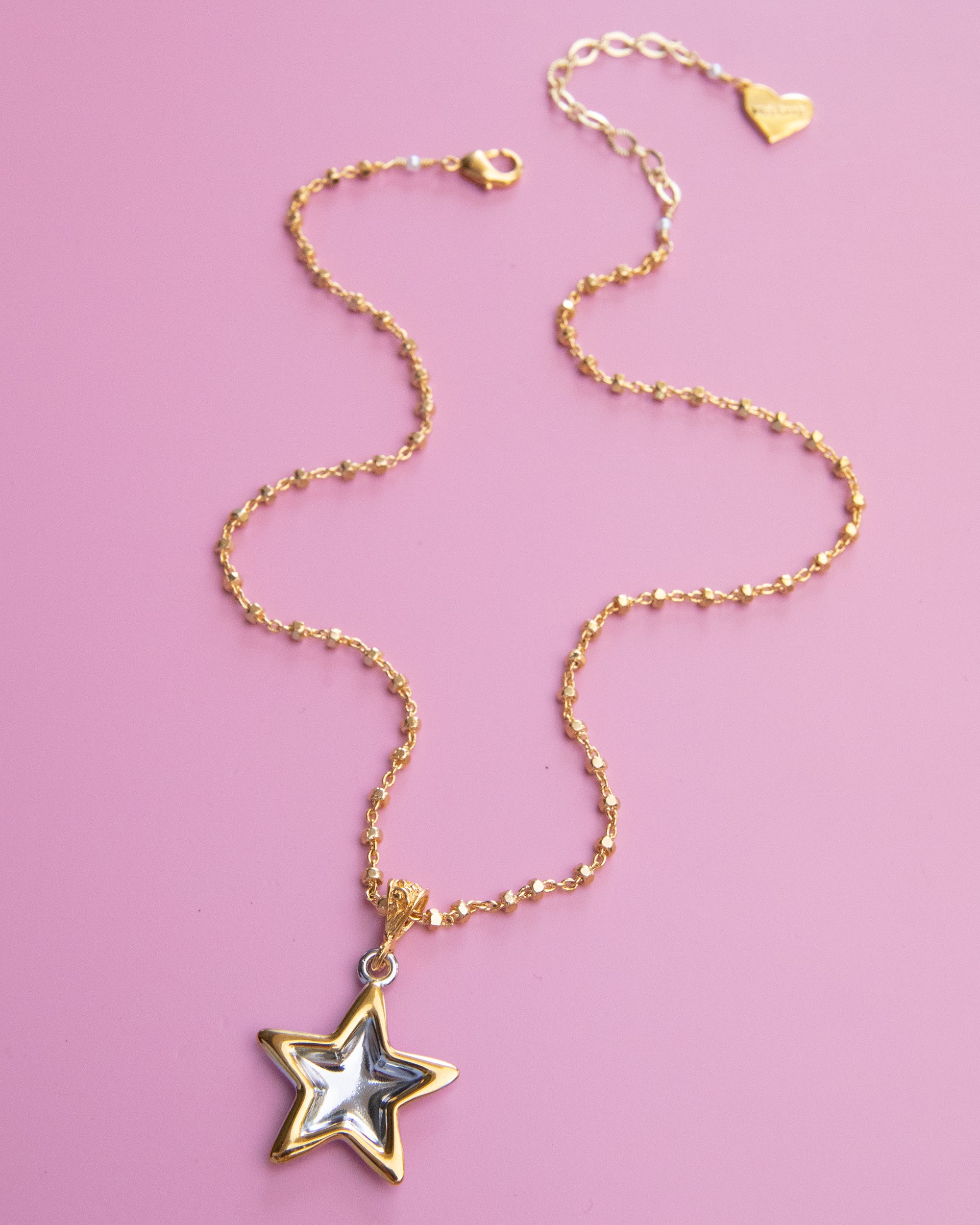 Duotone Star Charm Necklace