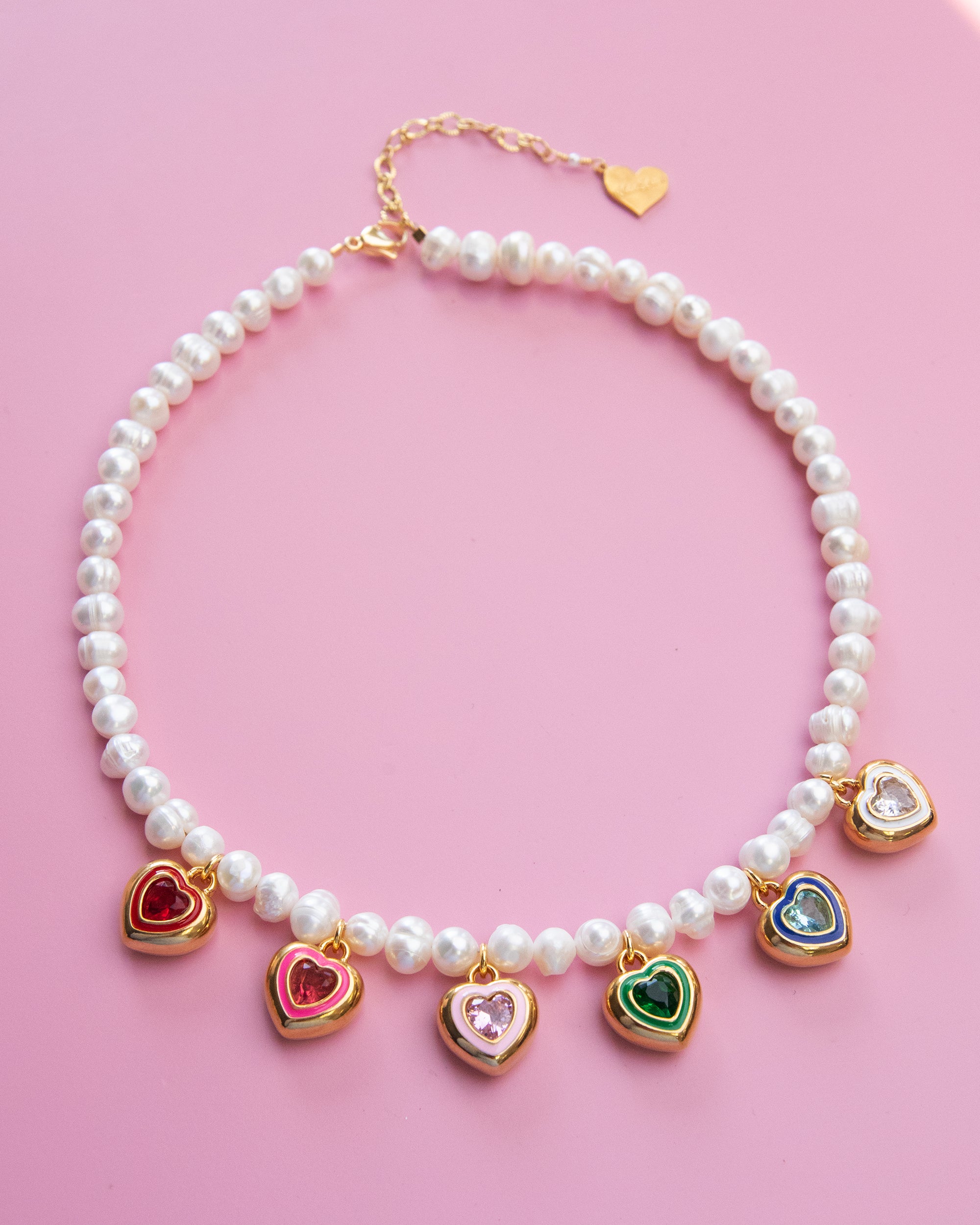Pearl Digital Heart Necklace