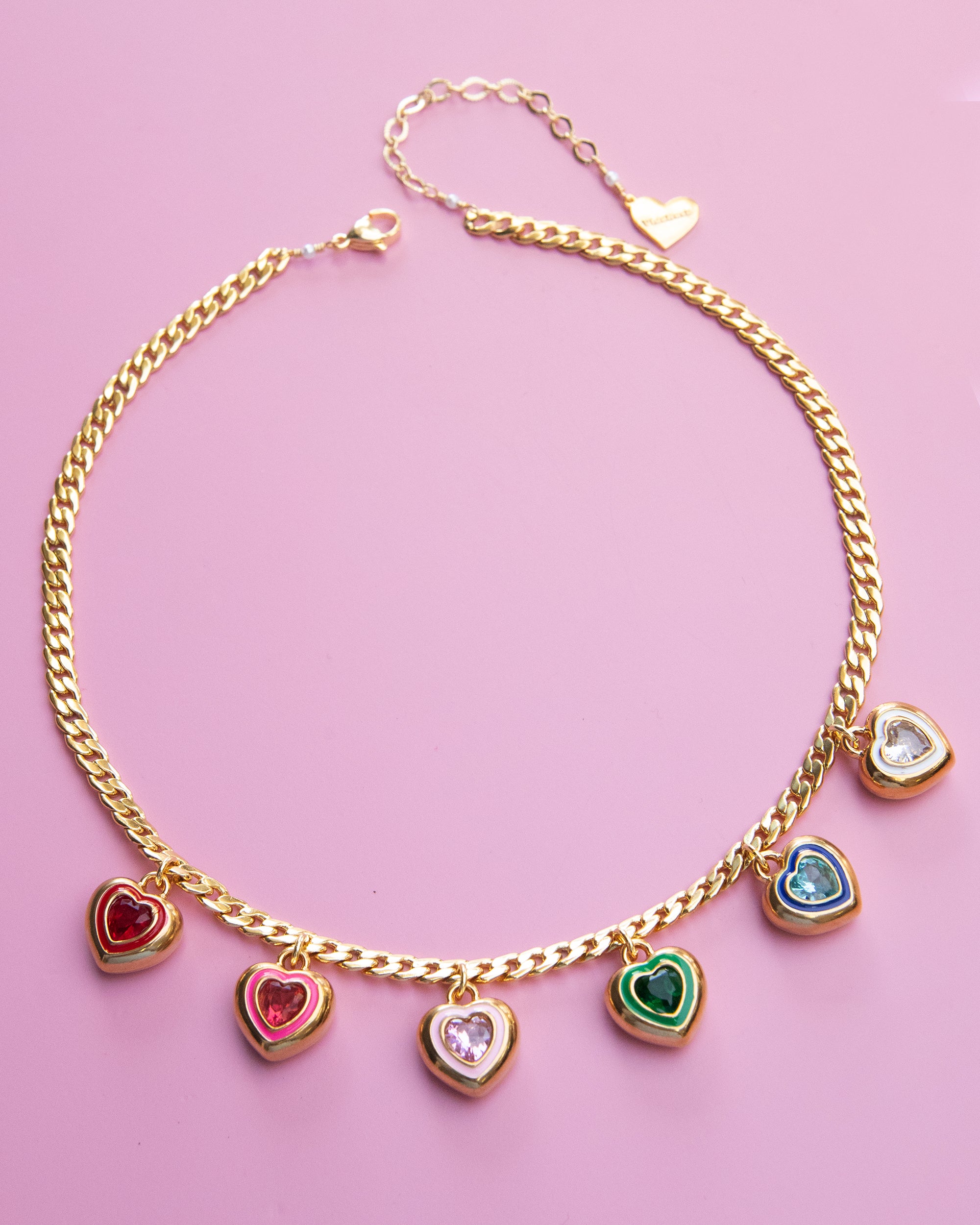 Digital Heart Charm Necklace