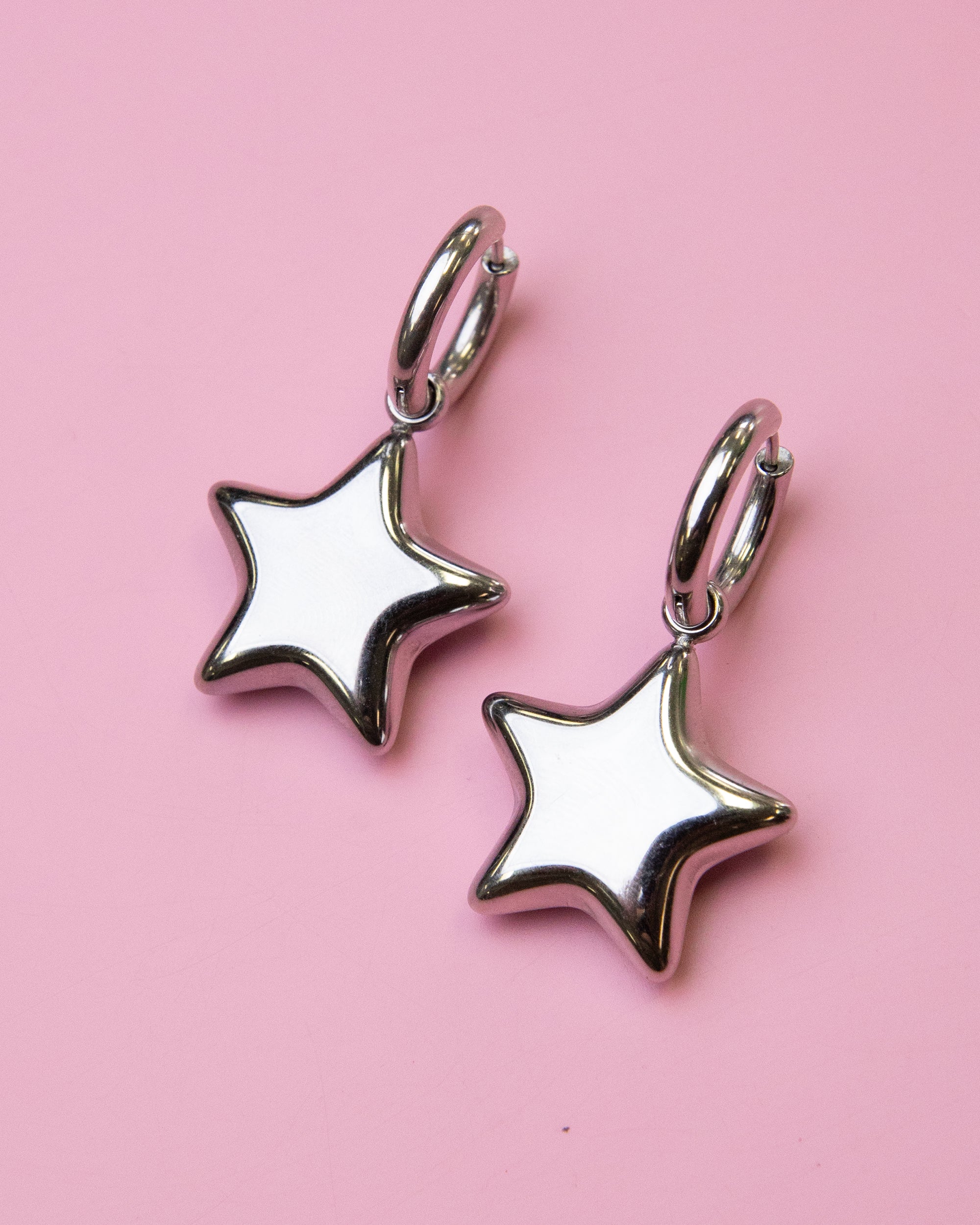 Bubble Star Hoop Earrings