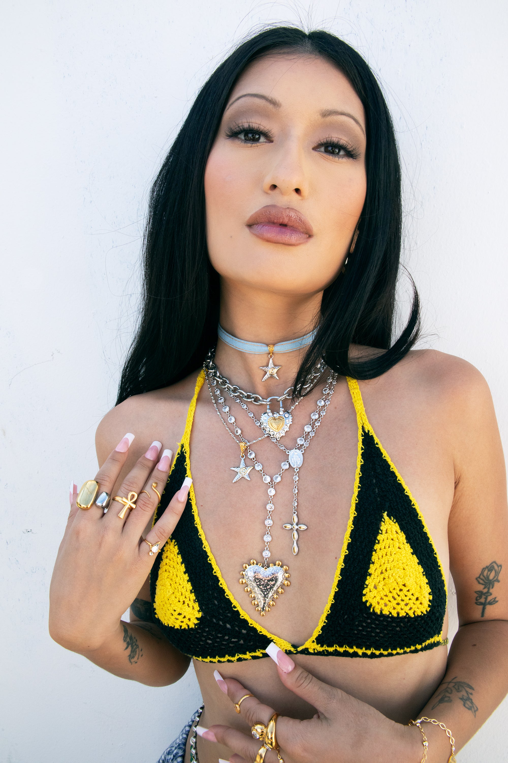 Duotone Heart Lock Necklace