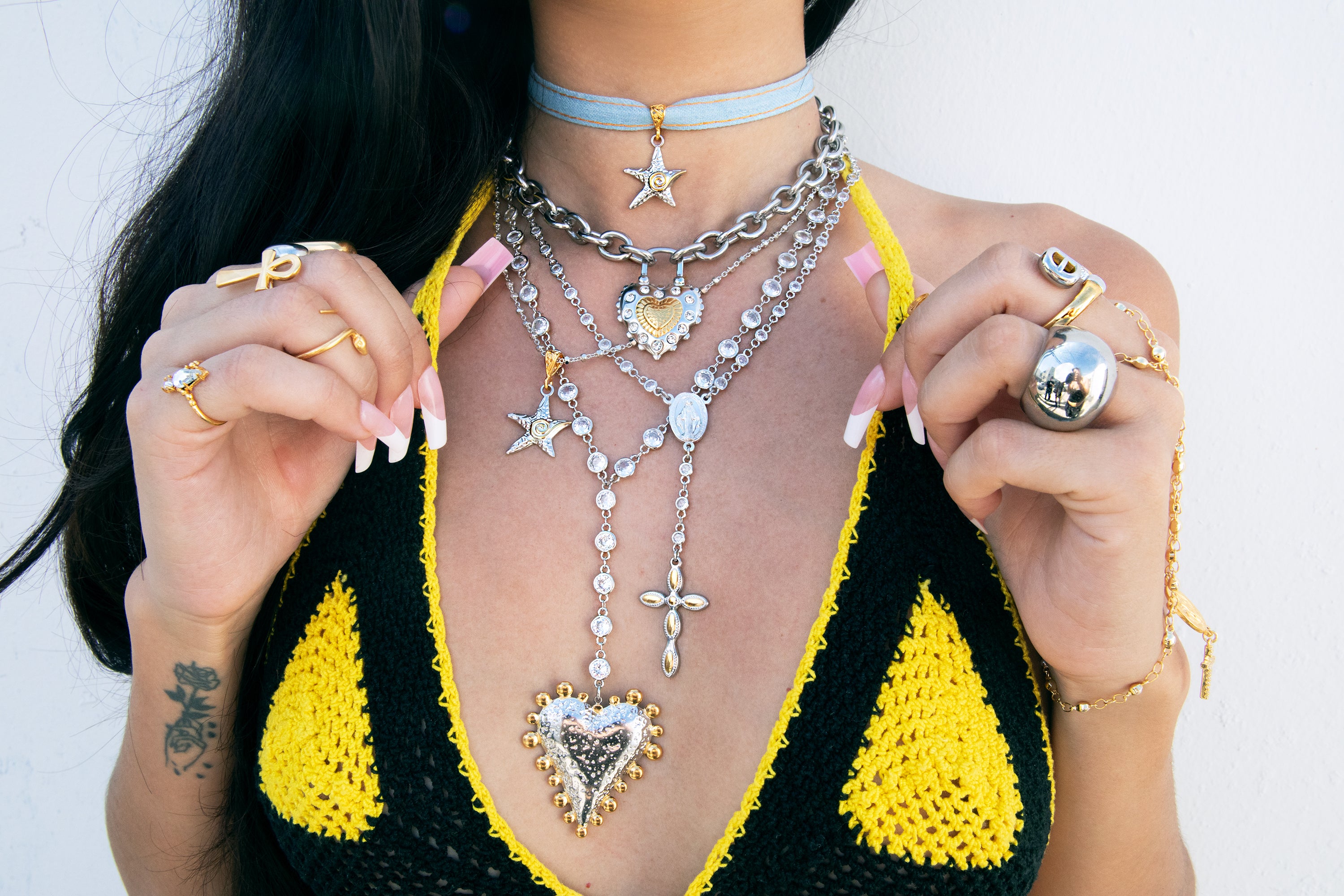 Duotone Starfish Denim Choker