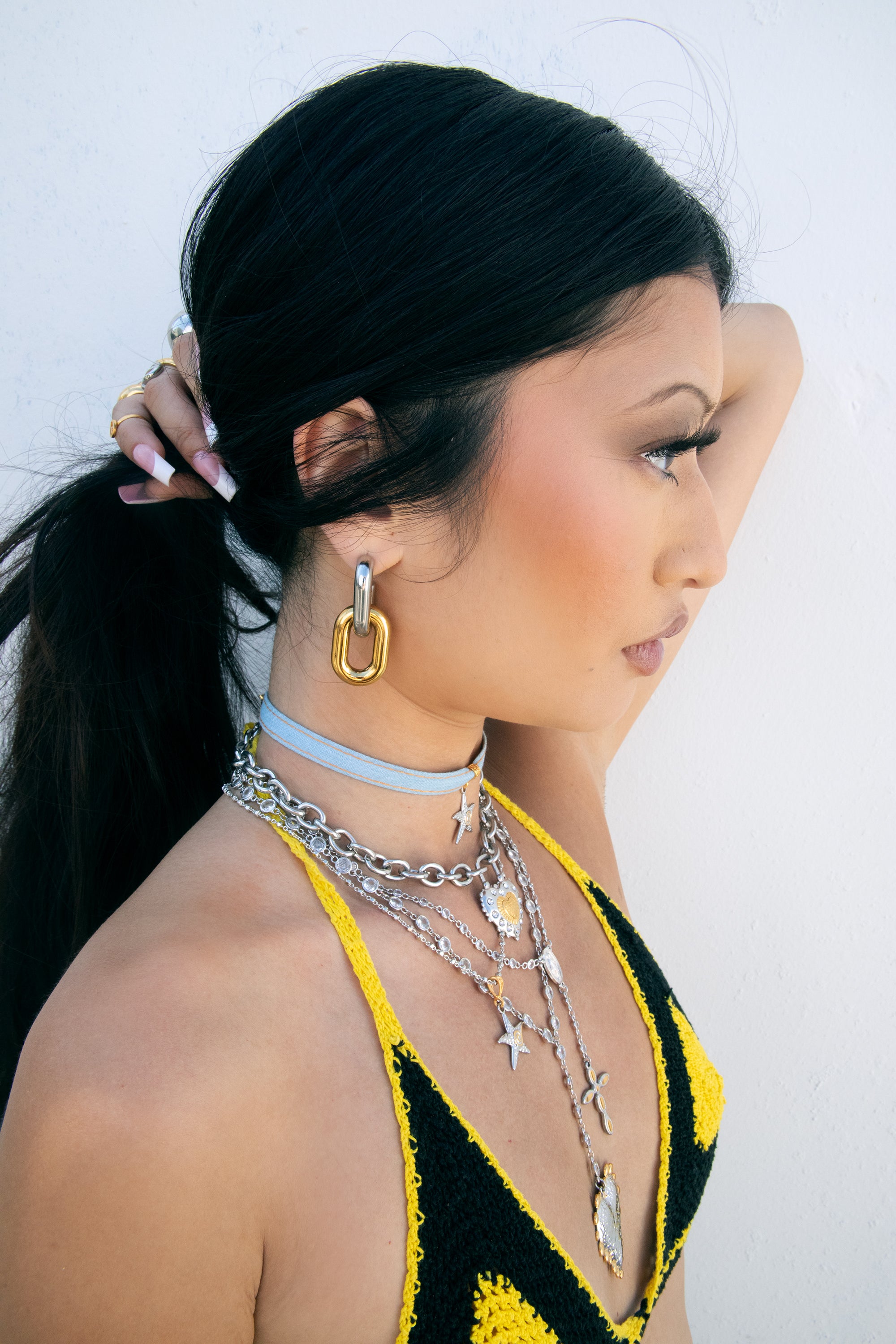 Duotone Chain Earrings