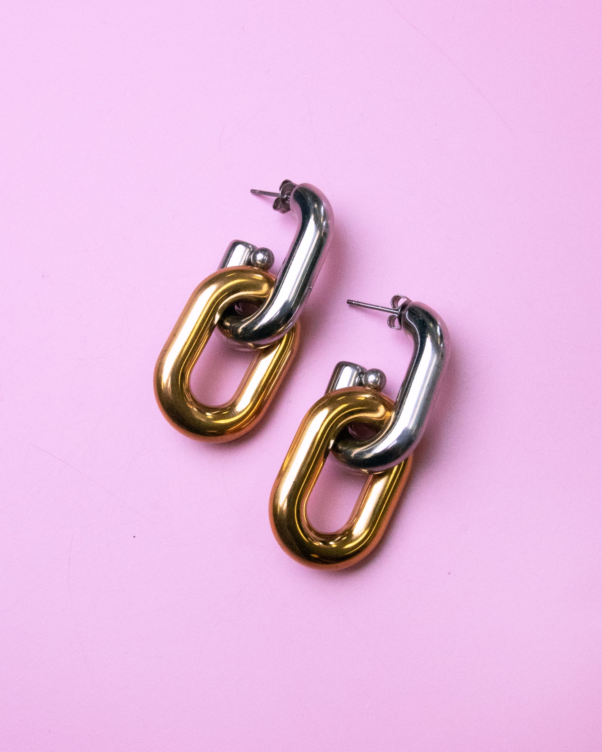 Duotone Chain Earrings