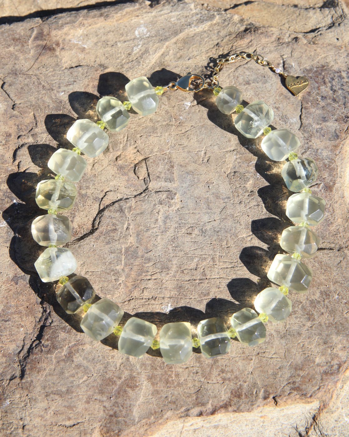 Lemon Quartz Nugget Necklace
