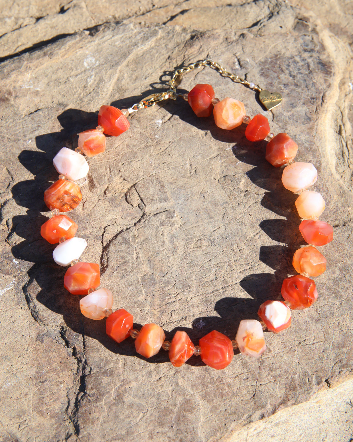 Red Agate Nugget Necklace