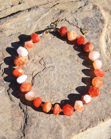 Red Agate Nugget Necklace