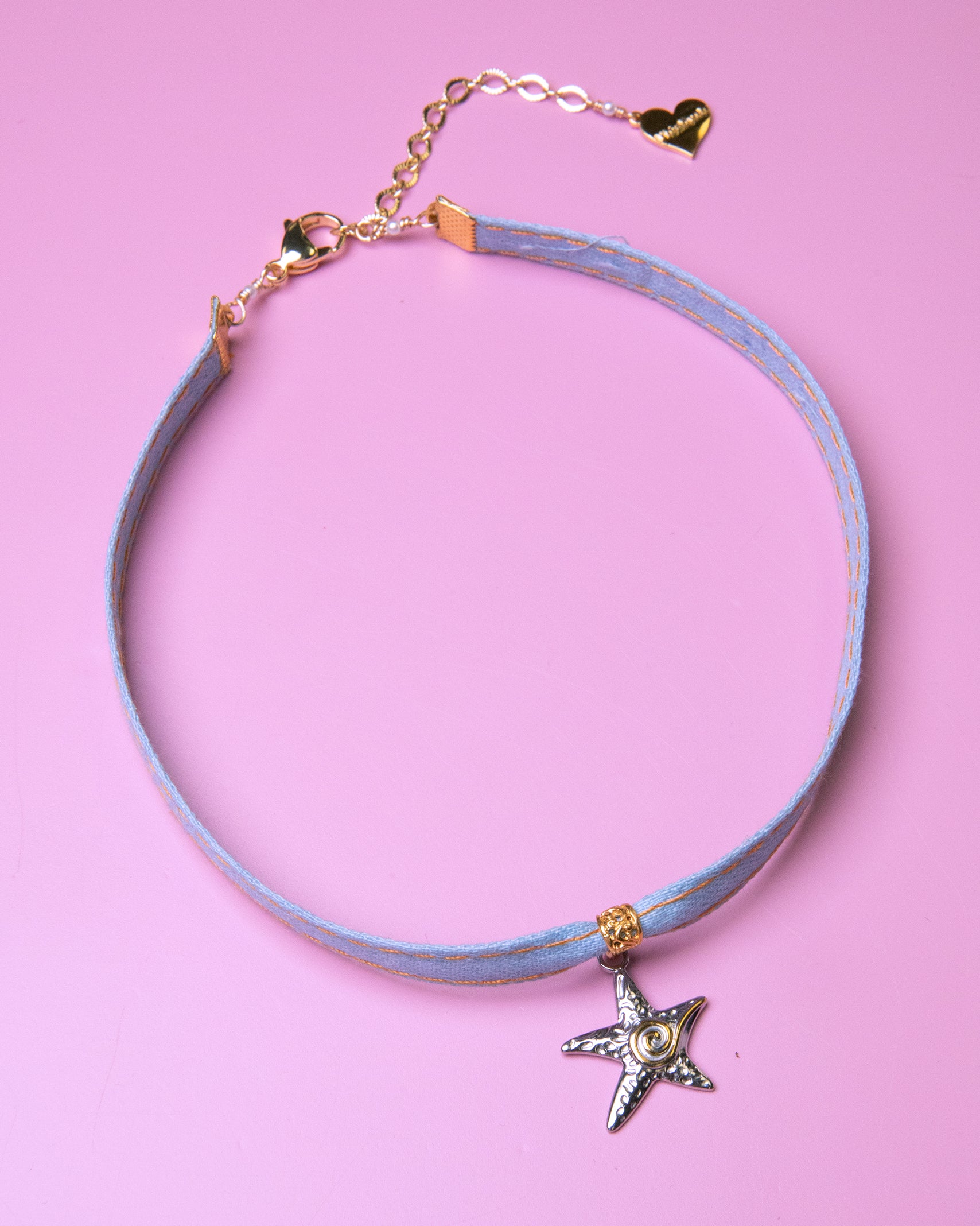 Duotone Starfish Denim Choker