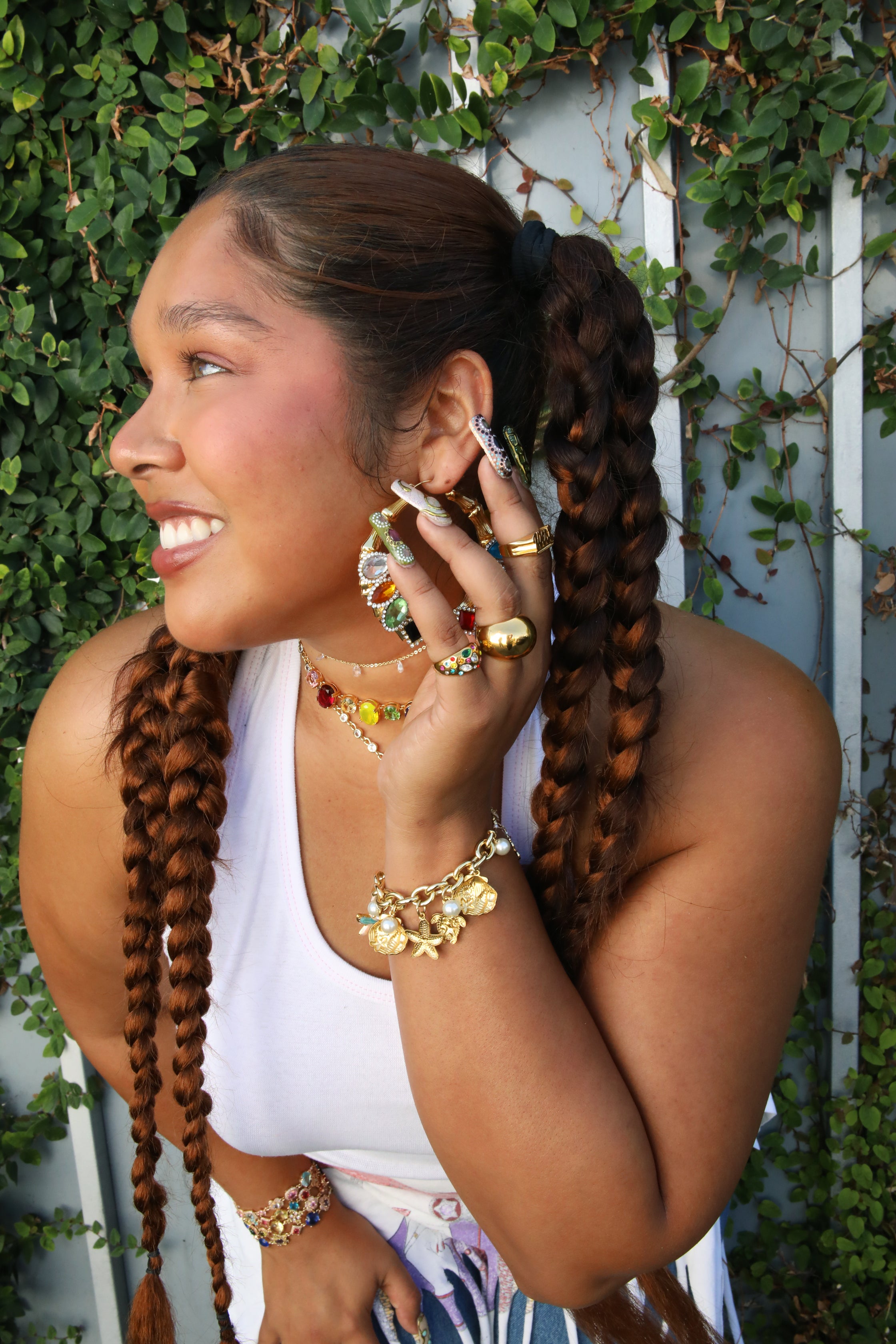 Technicolor Bamboo Hoop Earrings