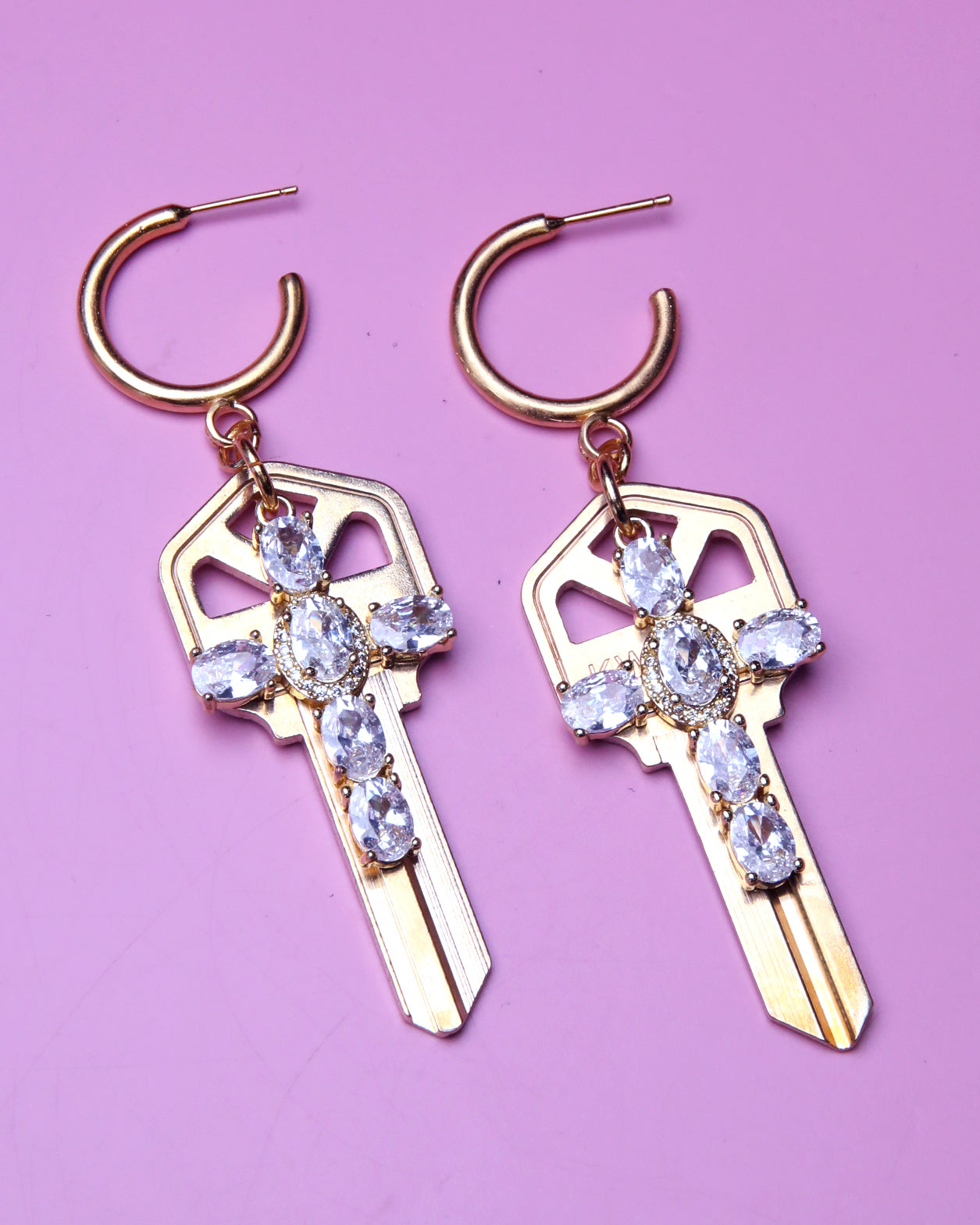 Key Cross Earrings