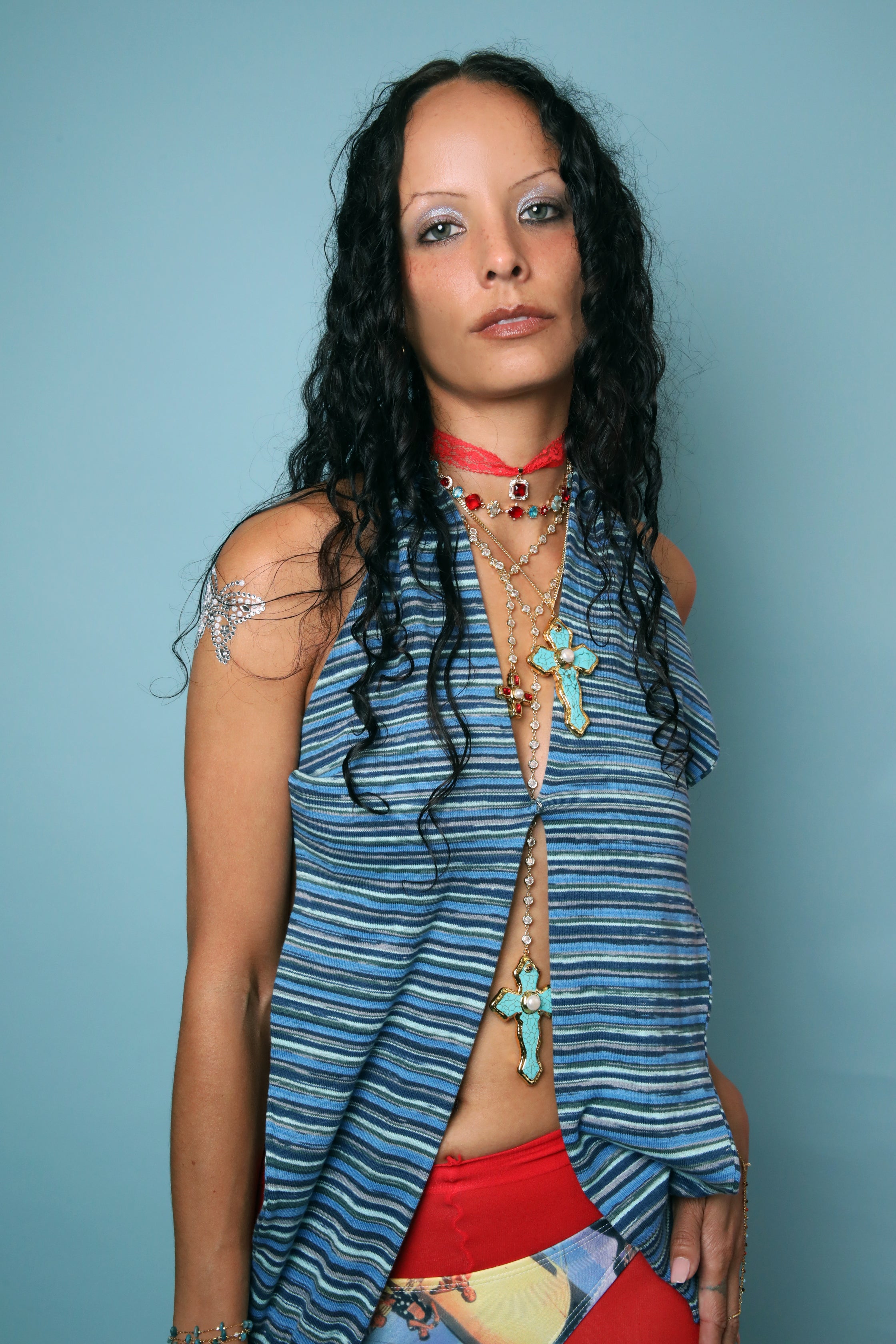 Red and Blue Organized Chaos Choker