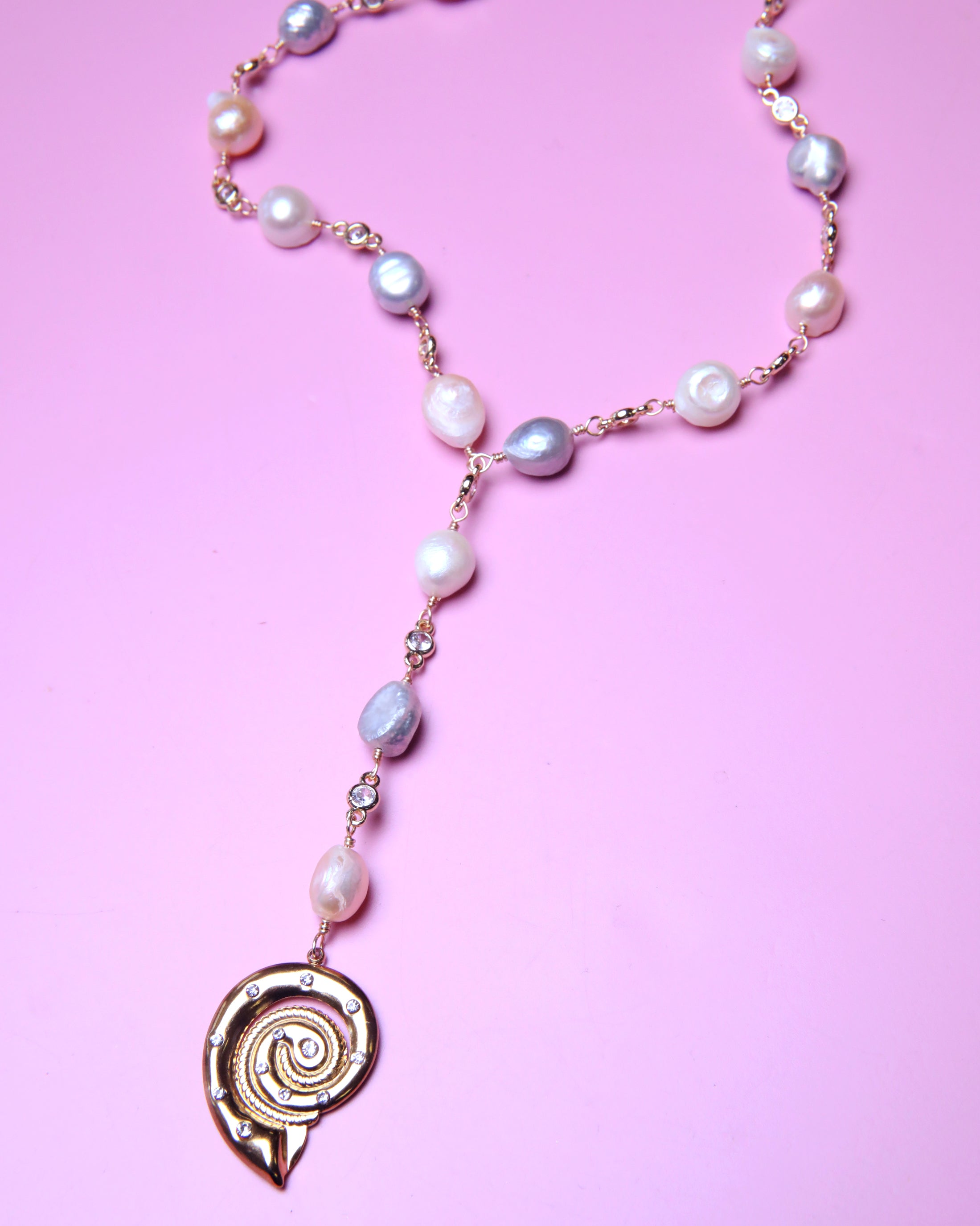 Pearl Moonshell Y Necklace