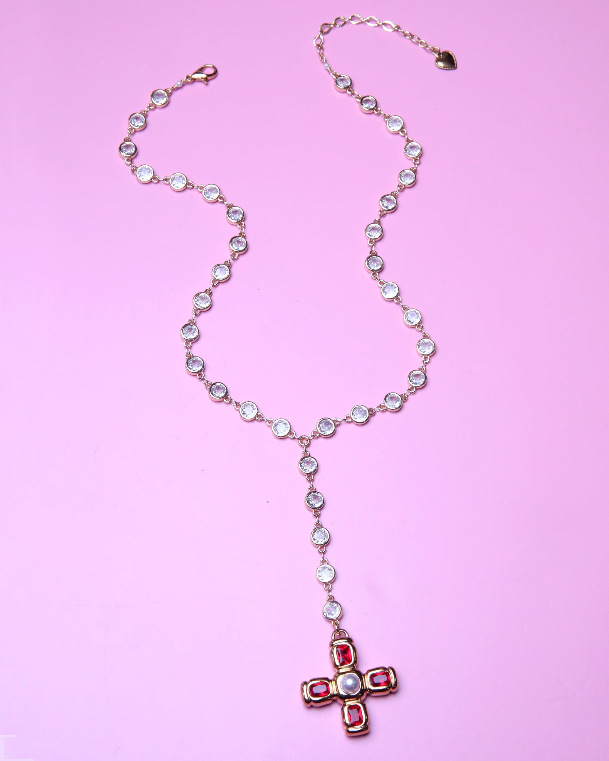 Cherry Cross Y Necklace