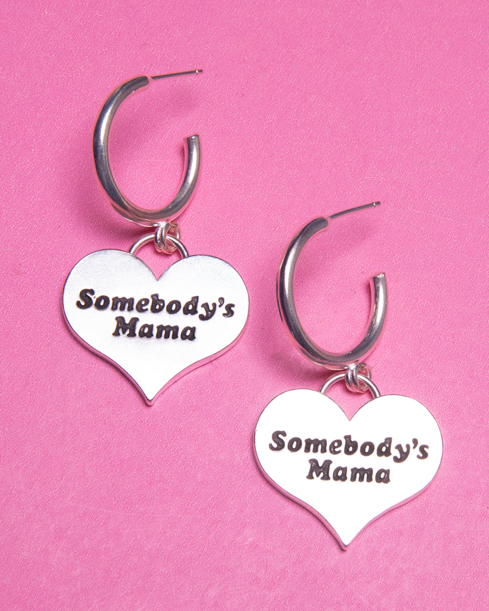Somebody's Mama Heart Tag Earrings