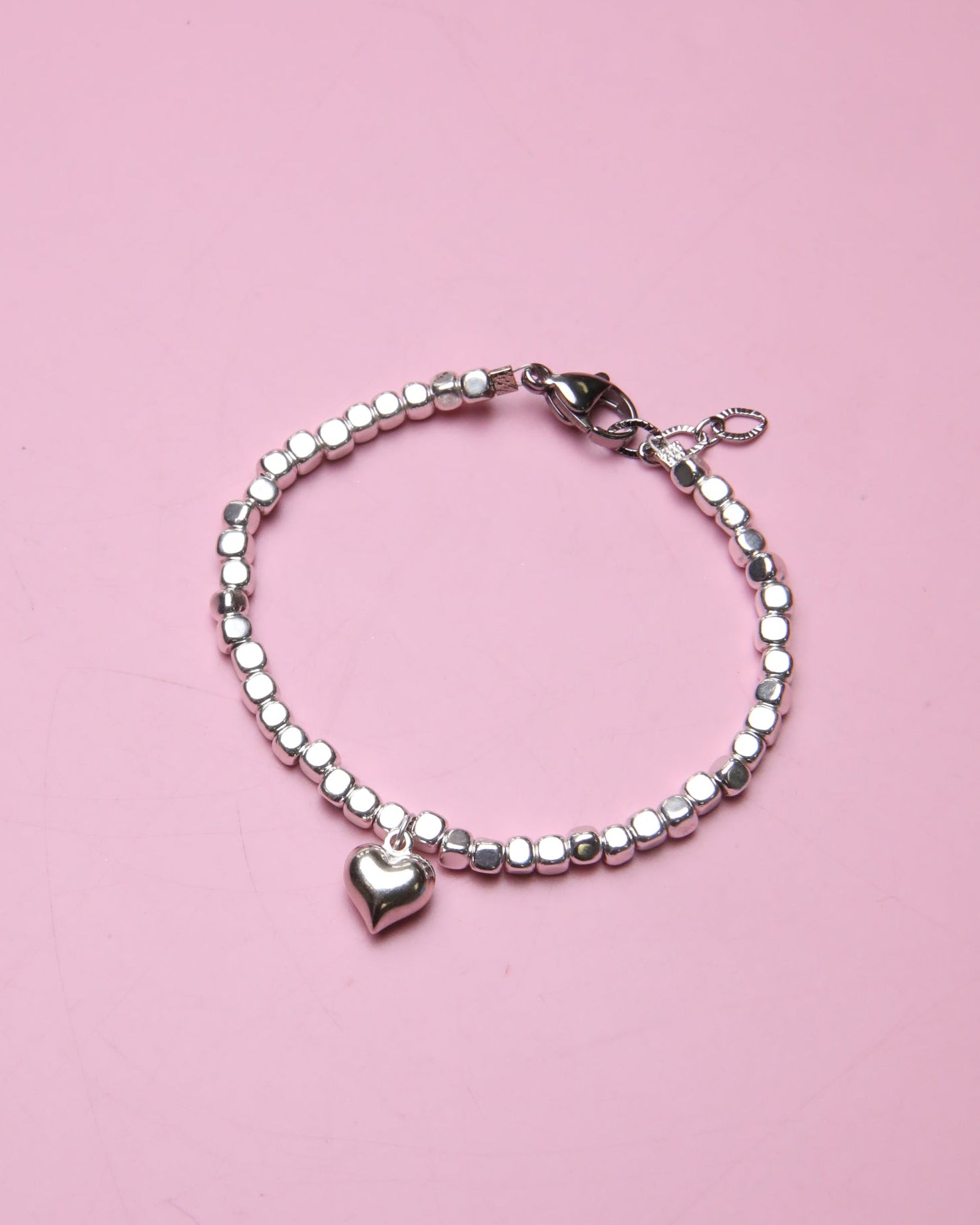 Silver Heart Baby Anklet