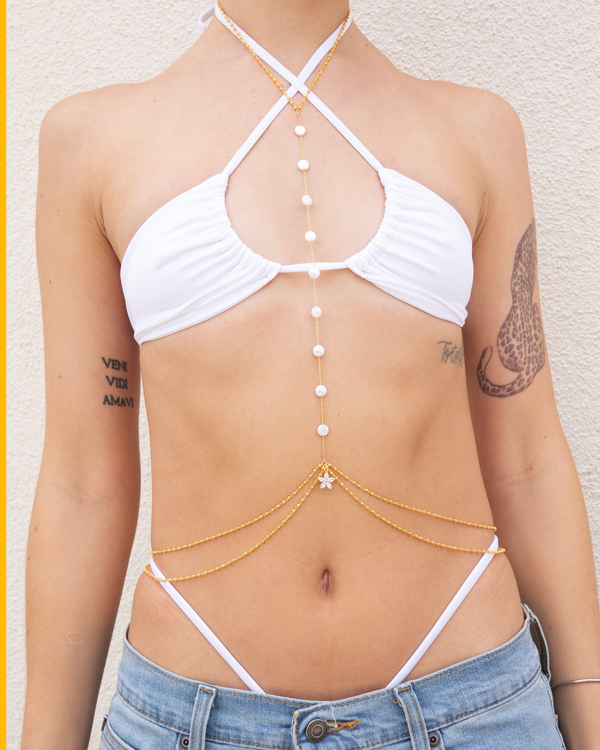 Coin Pearl Body Chain