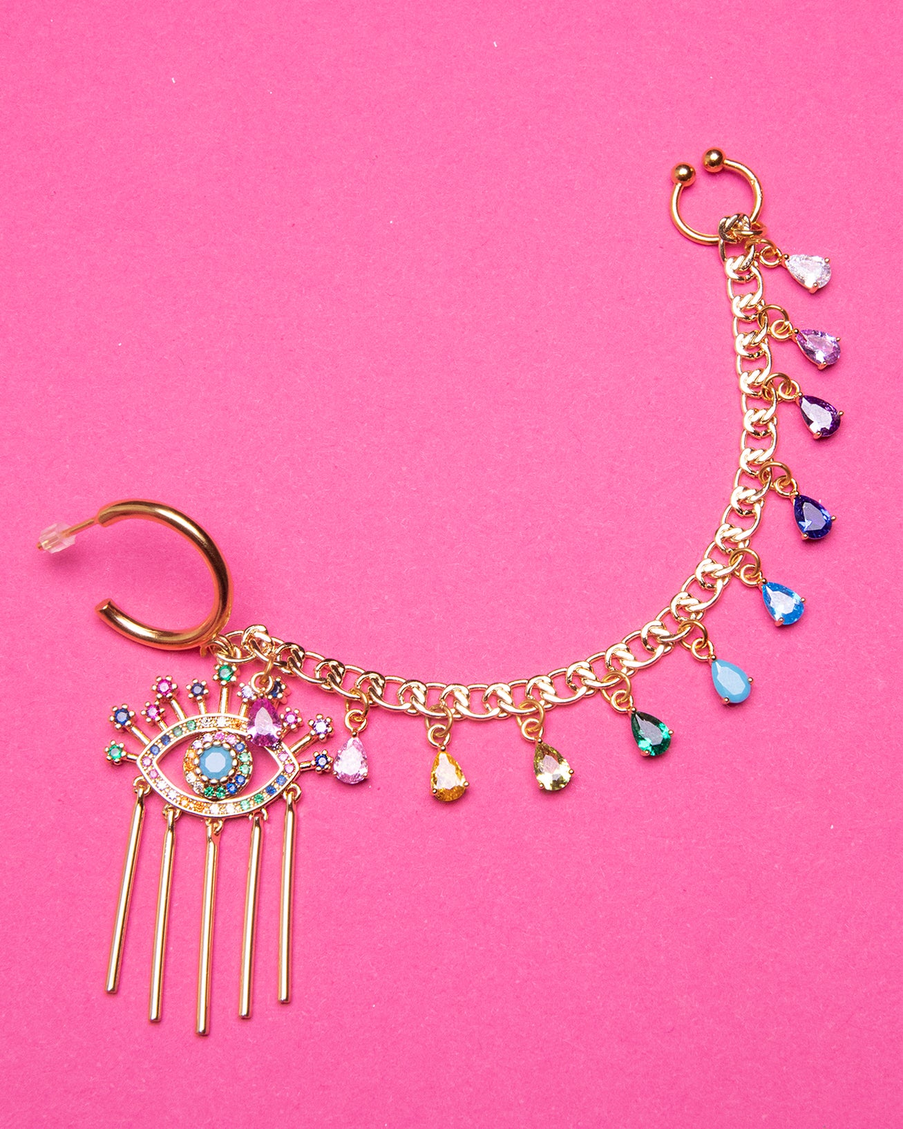 Rainbow Eye Candy Nose Chain