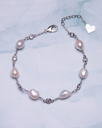 Cubic Pearl Anklet