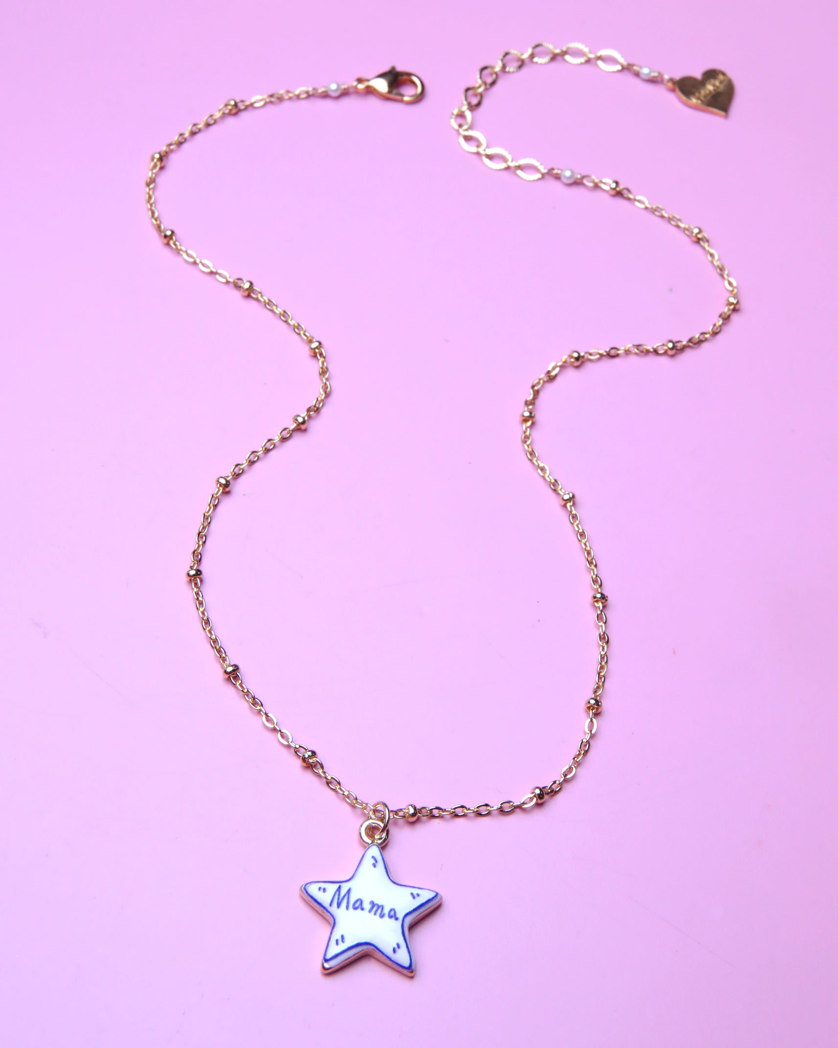 Porcelain Star "Mama" Necklace