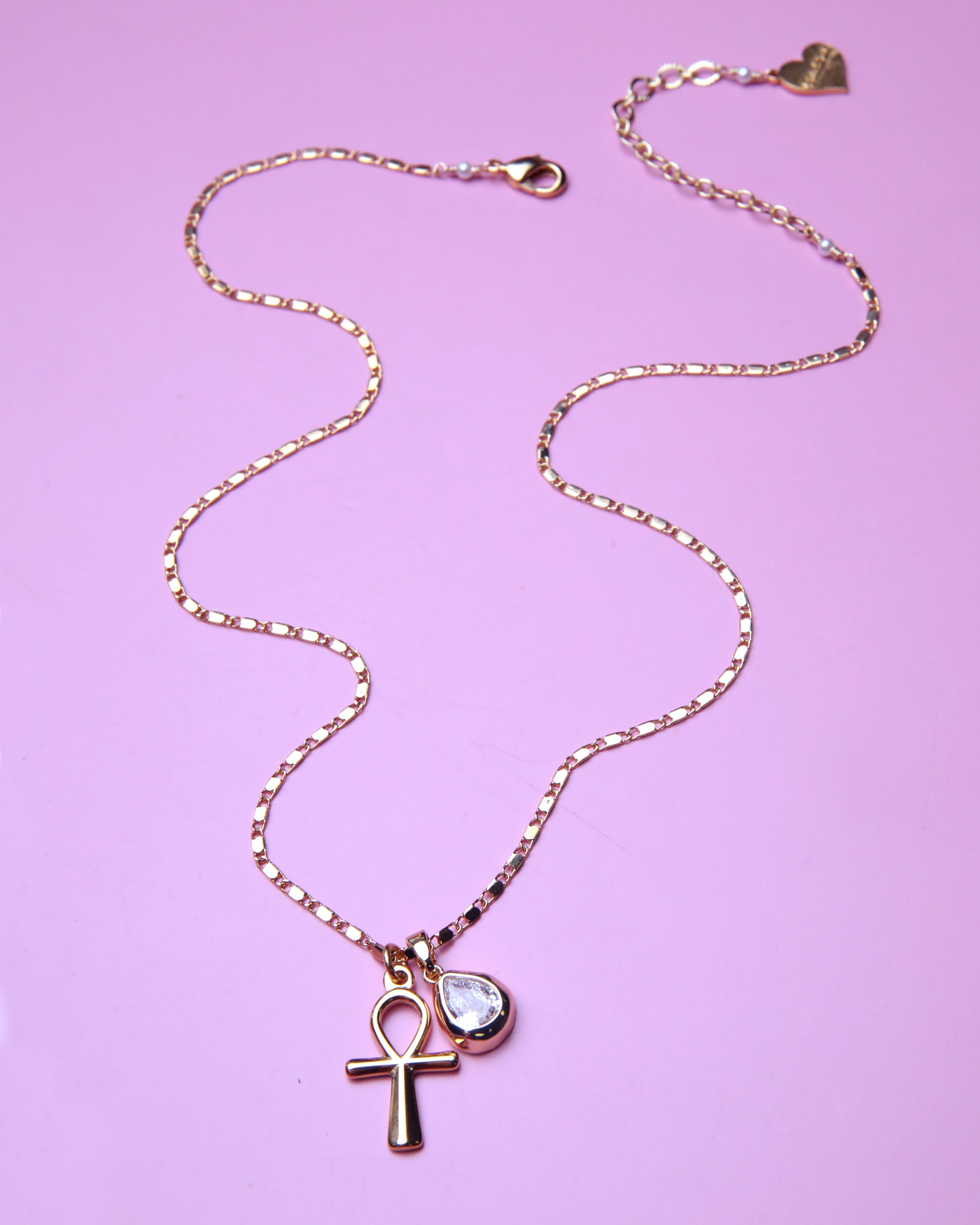 Teardrop Ankh Necklace